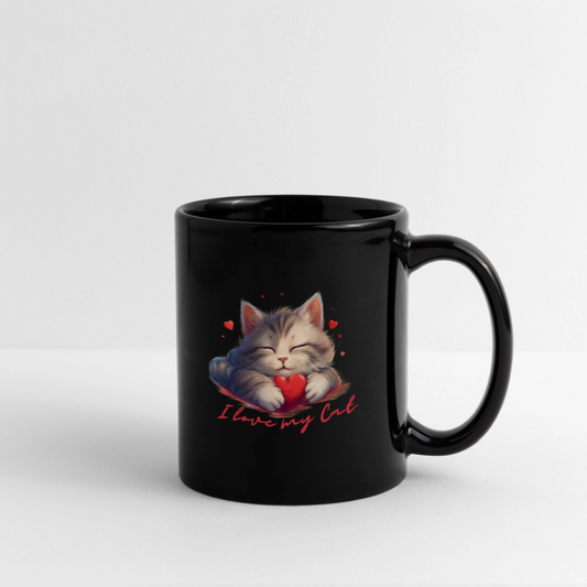 I love my Cat - Tasse einfarbig - Schwarz