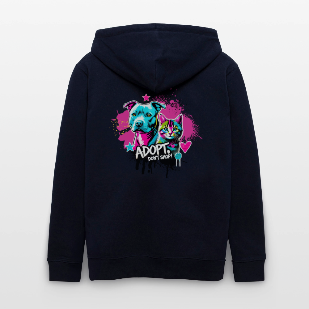 Adopt, Don’t Shop! -  Unisex Bio-Kapuzenjacke CULTIVATOR - Navy