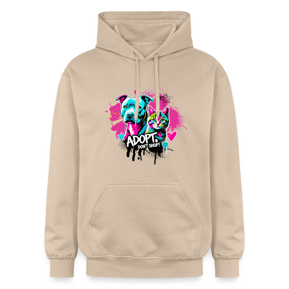 Adopt, Don’t Shop! - Unisex Softstyle® Midweight Hoodie - Sand