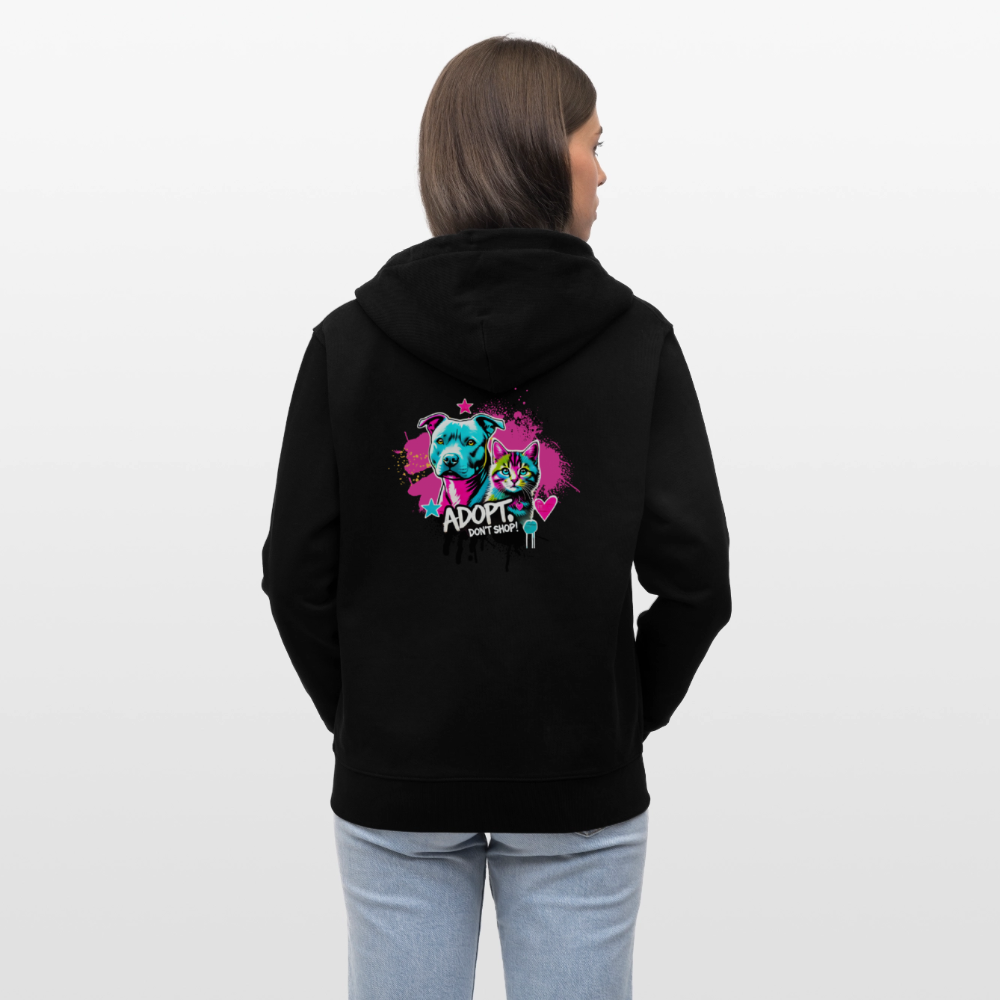 Adopt, Don’t Shop! -  Unisex Bio-Kapuzenjacke CULTIVATOR - Schwarz
