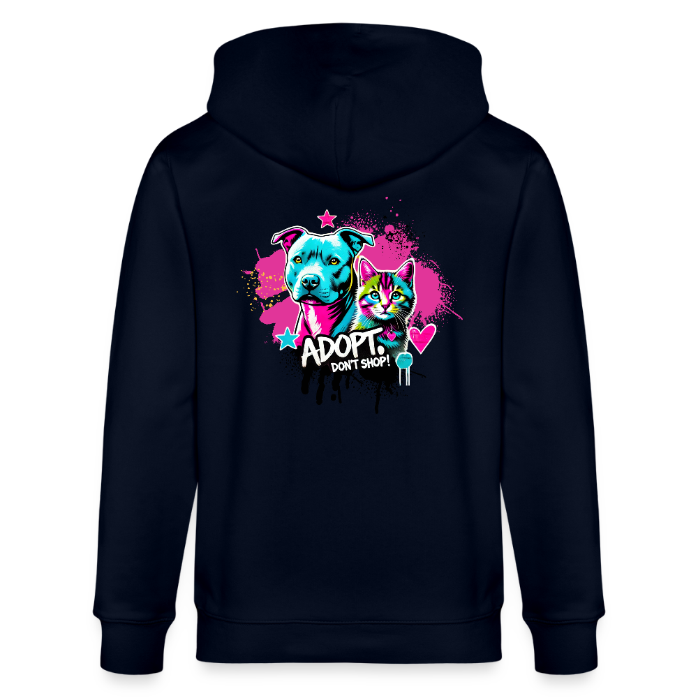 Adopt, Don’t Shop! -  Unisex Bio-Kapuzenjacke CULTIVATOR - Navy