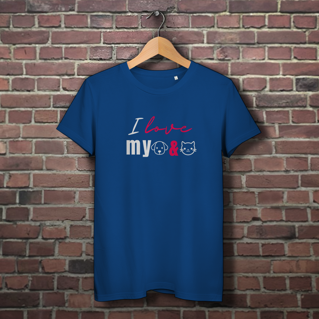 I Love my Dog & Cat - Damen Premium Bio T-Shirt - PetArt