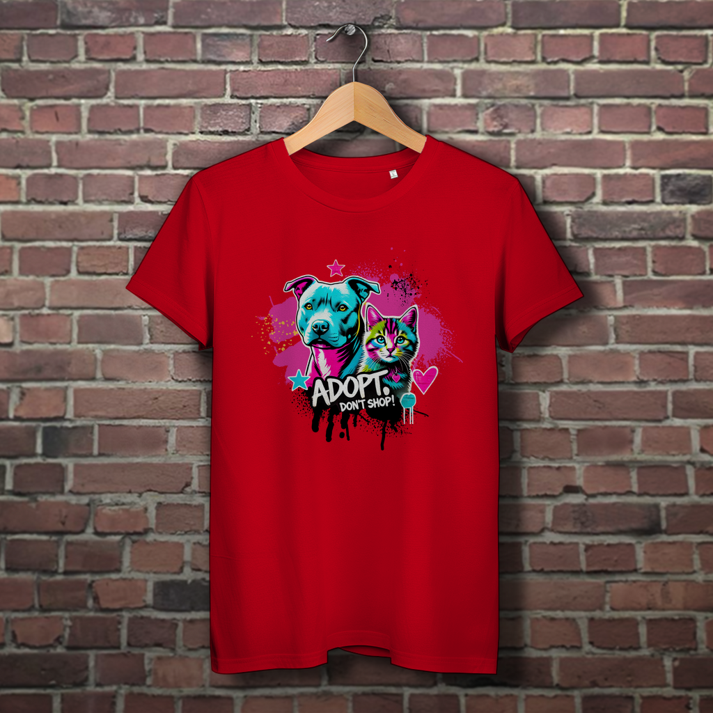 Adopt don't Shop - Damen Premium Bio T-Shirt - PetArt