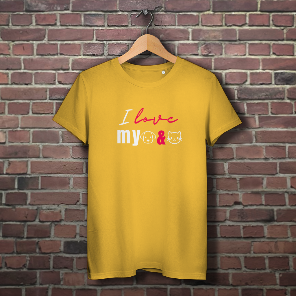 I Love my Dog & Cat - Damen Premium Bio T-Shirt - PetArt