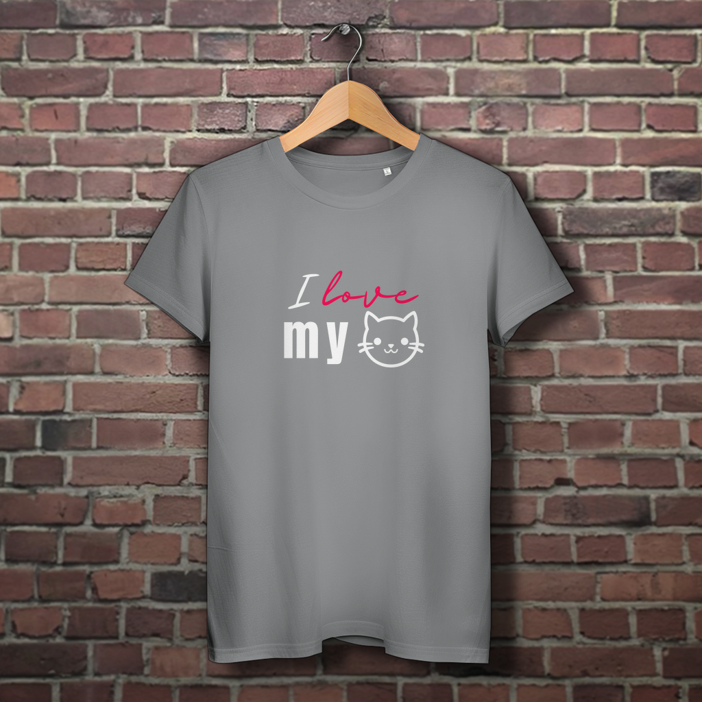 Damen Premium Bio T-Shirt I love my Cat - PetArt