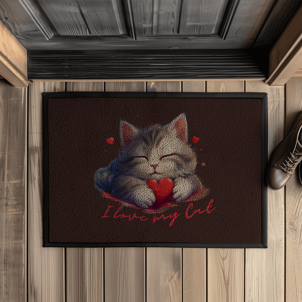 Fußmatte mit Gummirand - I love my Cat - PetArt