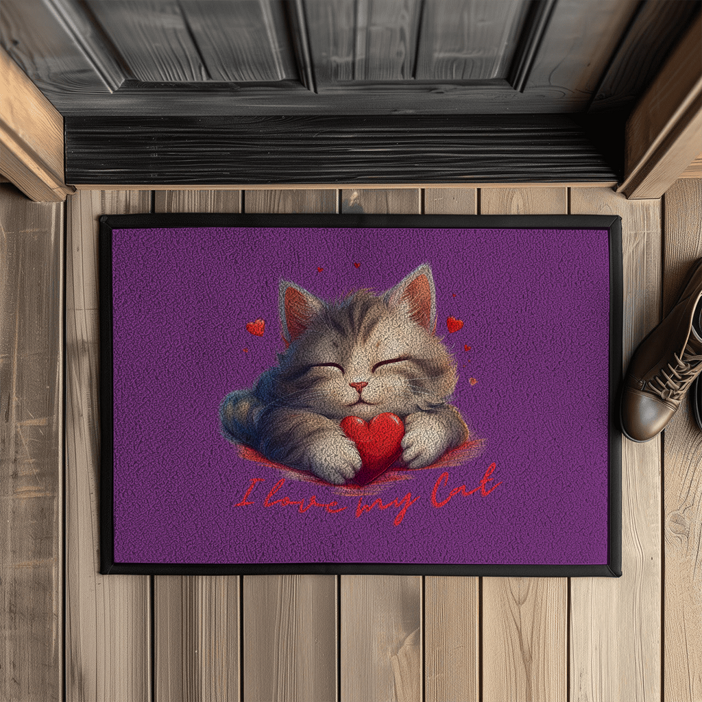 Fußmatte mit Gummirand - I love my Cat - PetArt