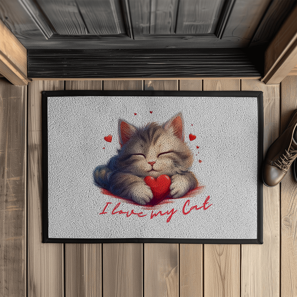 Fußmatte mit Gummirand - I love my Cat - PetArt