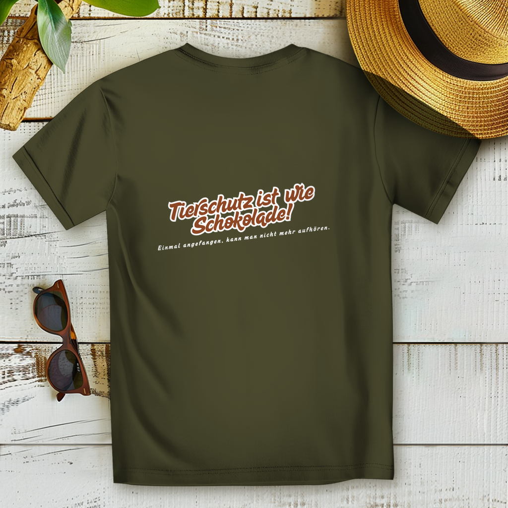 Tierschutz ist wie Schokolade - Damen Premium Bio T-Shirt Tierschutz ist wie Schokolade - PetArt