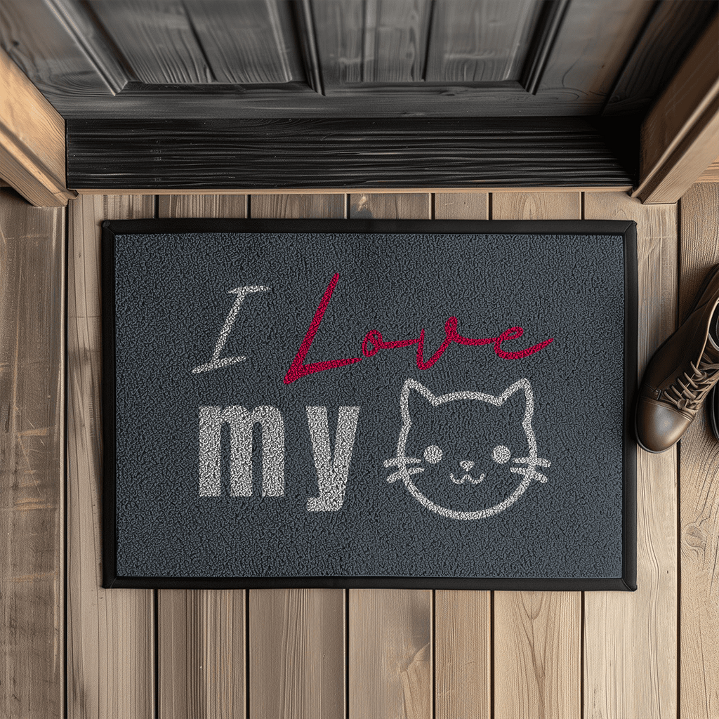 I love my Cat - Fußmatte mit Gummirand - PetArt