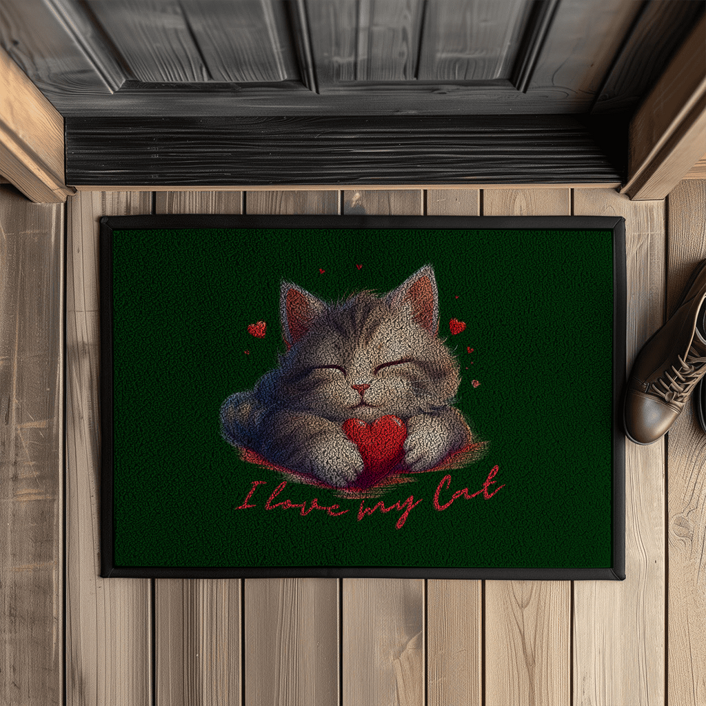 Fußmatte mit Gummirand - I love my Cat - PetArt