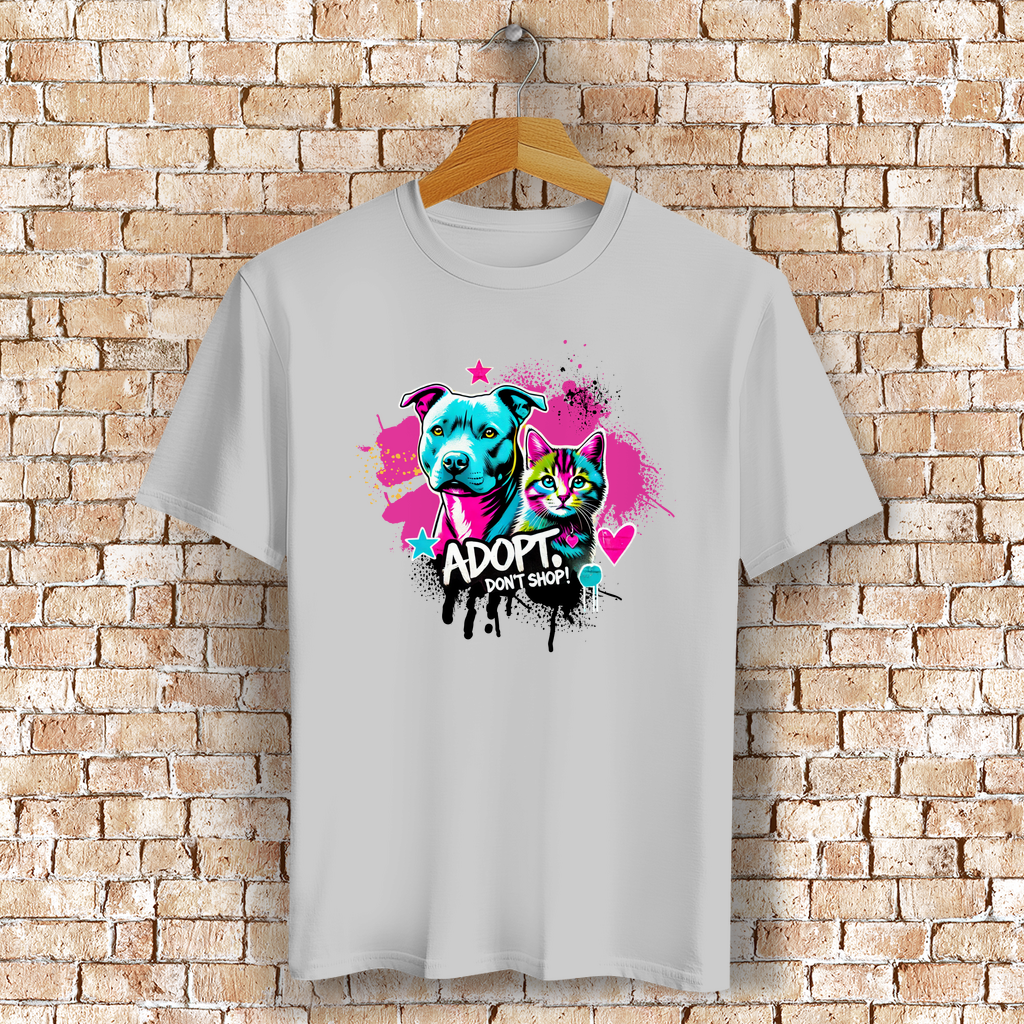 Unisex T-Shirt -  "Adopt don't Shop" - PetArt
