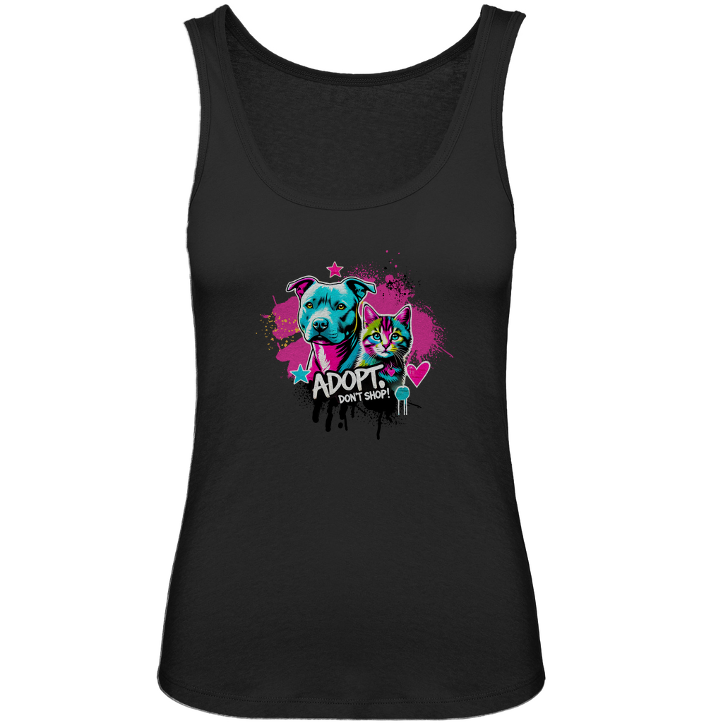 Adopt don't Shop  - Damen Premium Organic Tank Top - PetArt