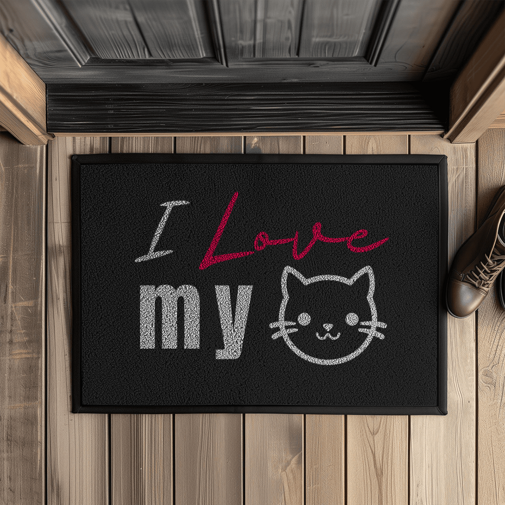 I love my Cat - Fußmatte mit Gummirand - PetArt