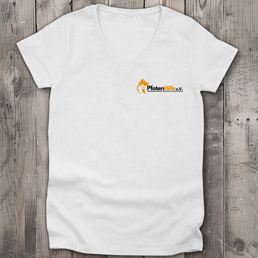 Pfotenhilfe Mallorca - Damen Premium Bio V-Neck T-Shirt