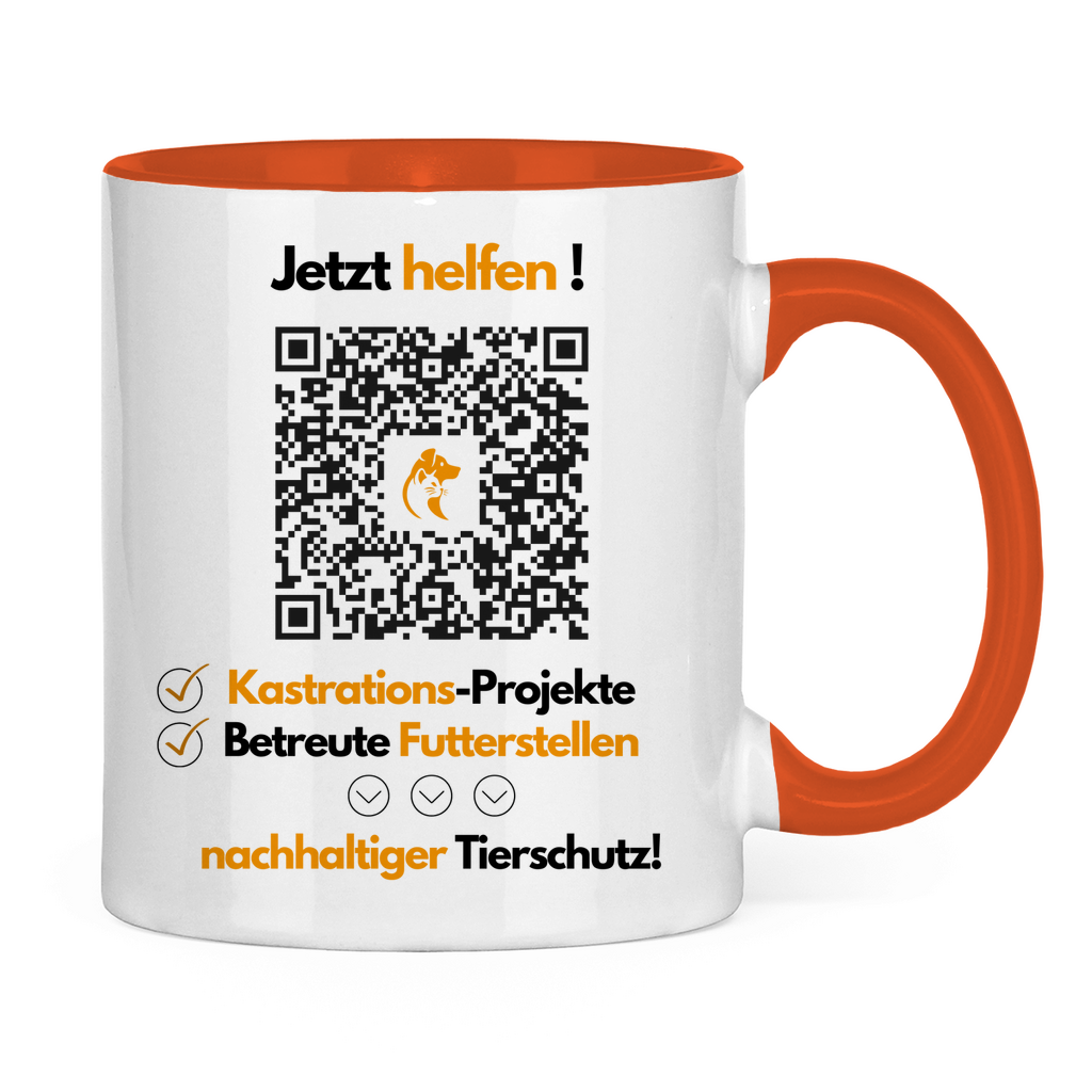Pfotenhilfe Mallorca - Tasse zweifarbig