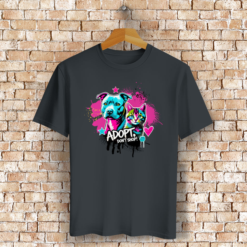 Unisex T-Shirt -  "Adopt don't Shop" - PetArt
