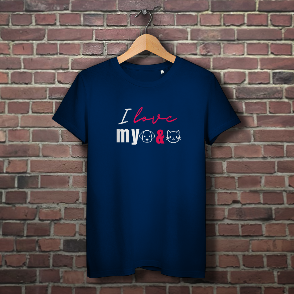 I Love my Dog & Cat - Damen Premium Bio T-Shirt - PetArt