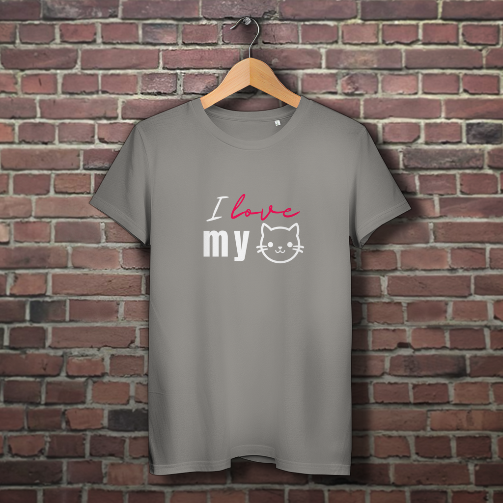 Damen Premium Bio T-Shirt I love my Cat - PetArt
