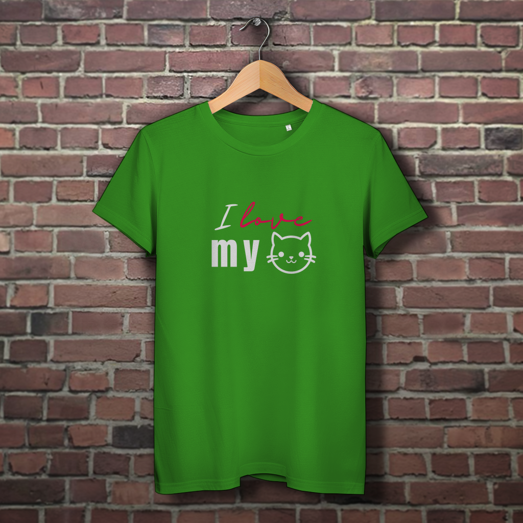 Damen Premium Bio T-Shirt I love my Cat - PetArt