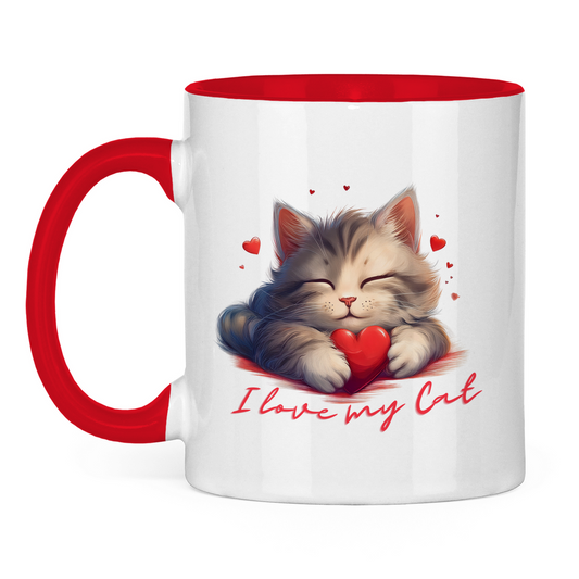 Tasse zweifarbig - I love my Cat - PetArt