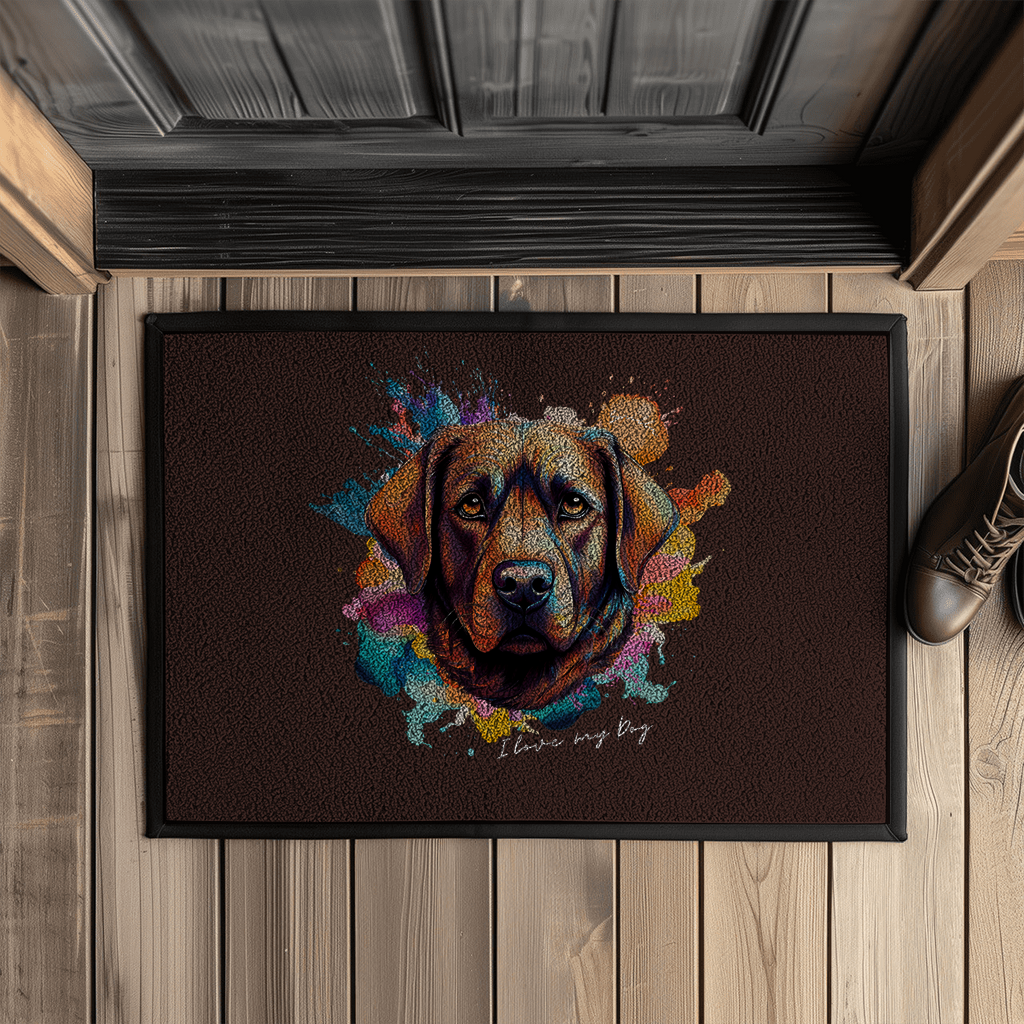 I love my Dog Fußmatte "Smilla" mit Gummirand (Text weiss) - PetArt