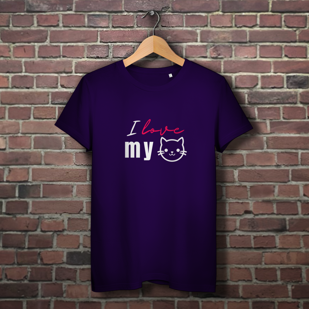 Damen Premium Bio T-Shirt I love my Cat - PetArt