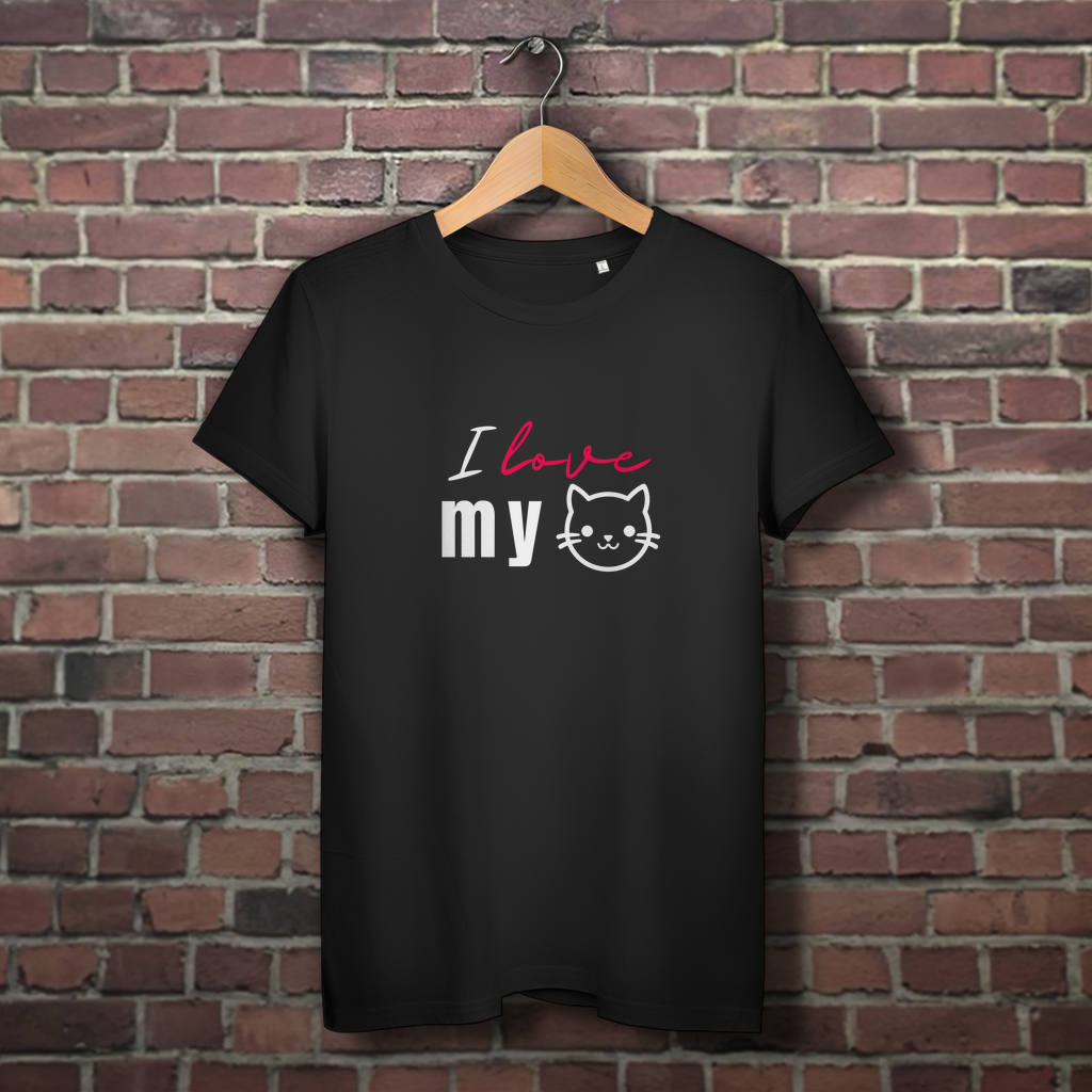 Damen Premium Bio T-Shirt I love my Cat - PetArt