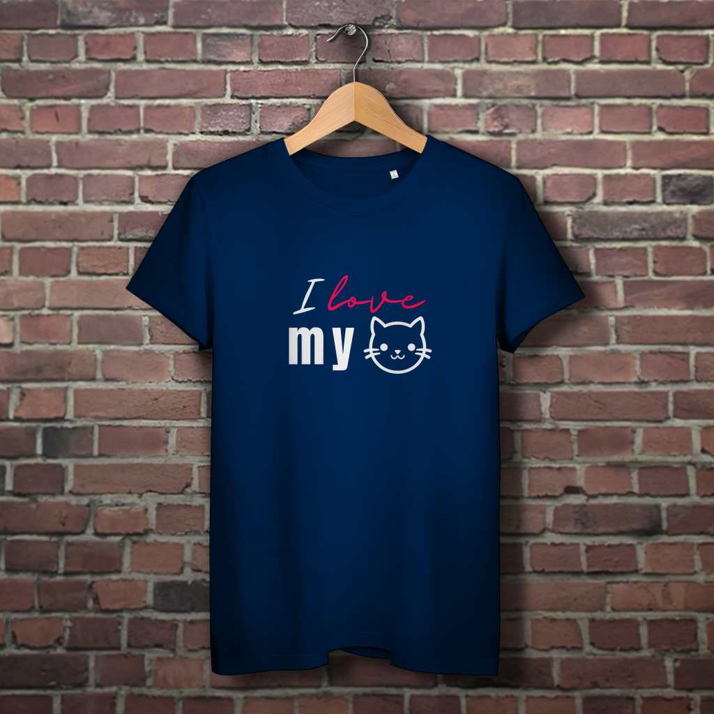 Damen Premium Bio T-Shirt I love my Cat - PetArt