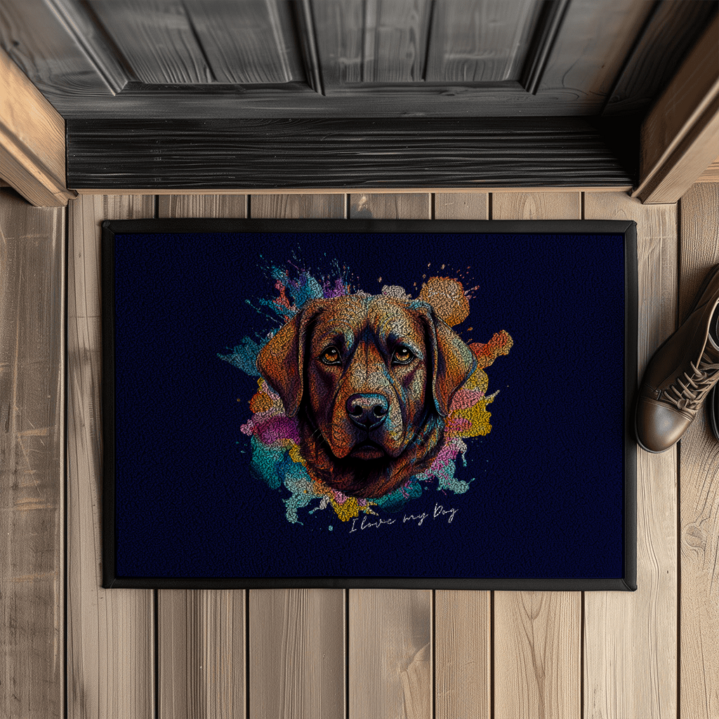 I love my Dog Fußmatte "Smilla" mit Gummirand (Text weiss) - PetArt