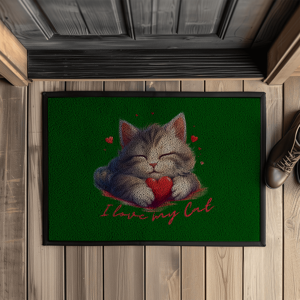 Fußmatte mit Gummirand - I love my Cat - PetArt
