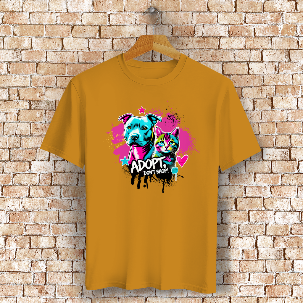 Unisex T-Shirt -  "Adopt don't Shop" - PetArt