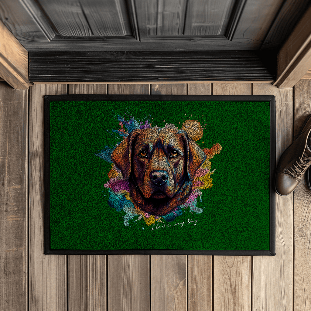 I love my Dog Fußmatte "Smilla" mit Gummirand (Text weiss) - PetArt