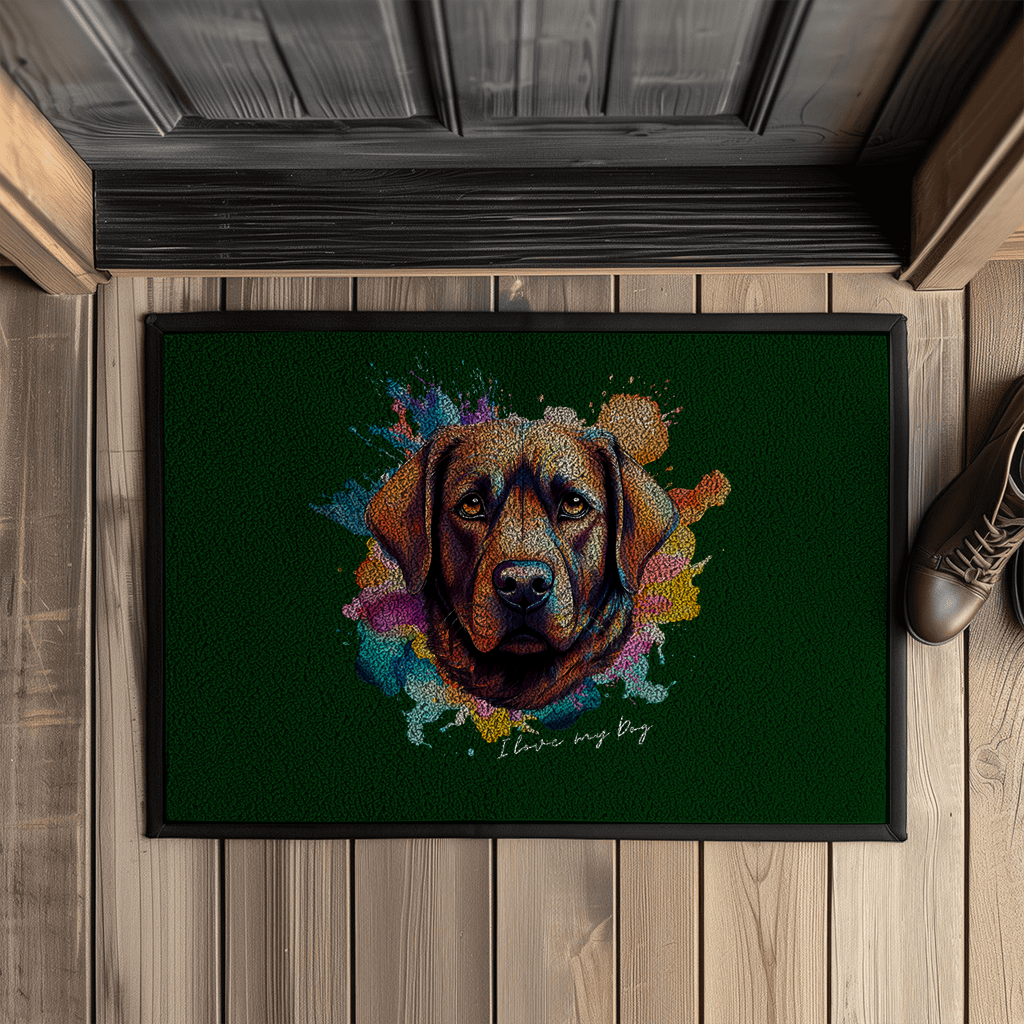 I love my Dog Fußmatte "Smilla" mit Gummirand (Text weiss) - PetArt