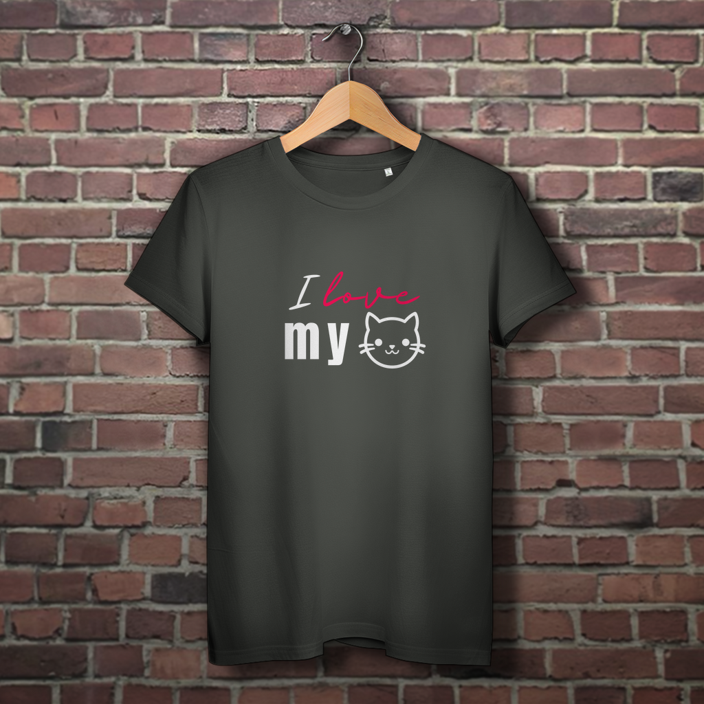 Damen Premium Bio T-Shirt I love my Cat - PetArt