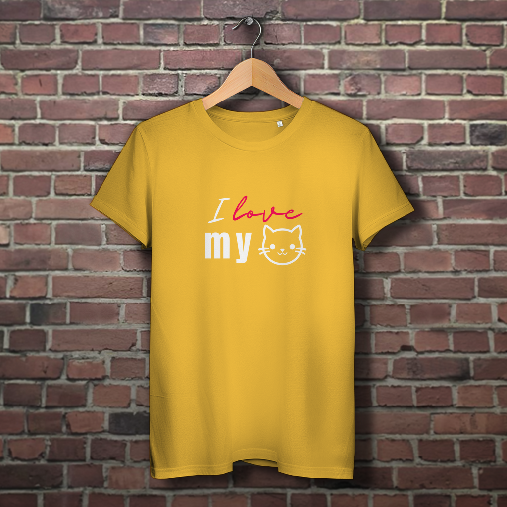 Damen Premium Bio T-Shirt I love my Cat - PetArt