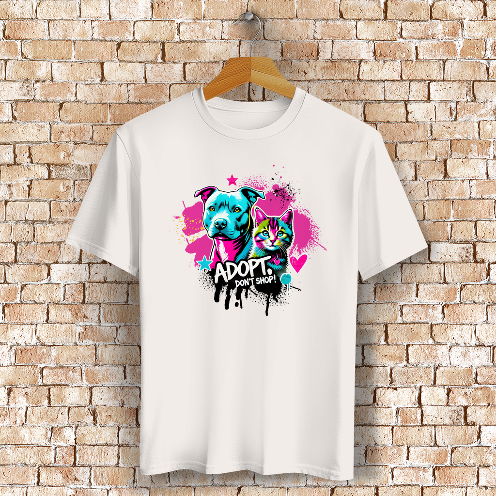 Unisex T-Shirt -  "Adopt don't Shop" - PetArt