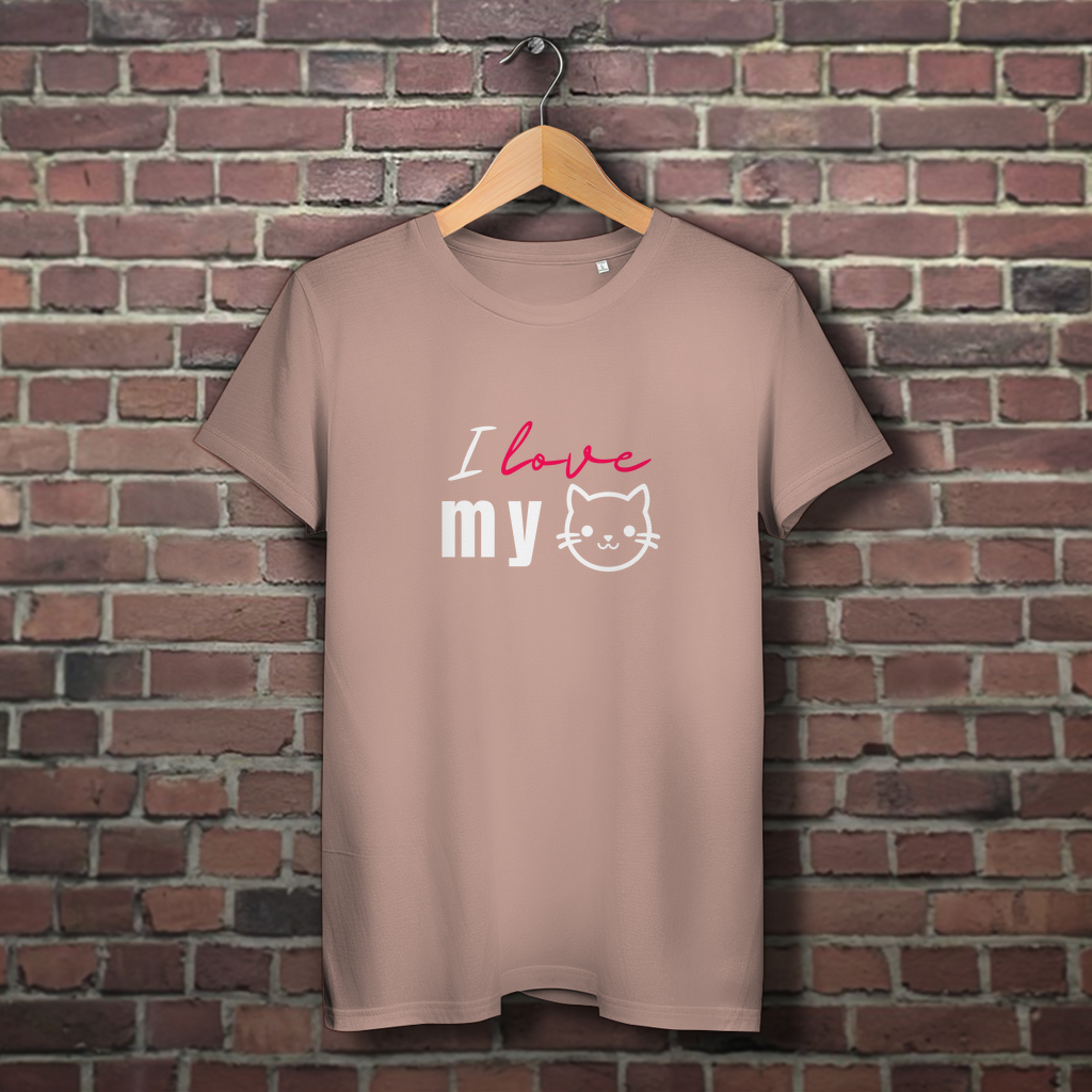 Damen Premium Bio T-Shirt I love my Cat - PetArt