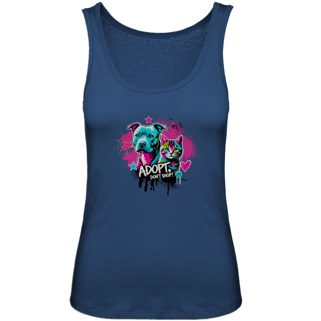 Adopt don't Shop  - Damen Premium Organic Tank Top - PetArt