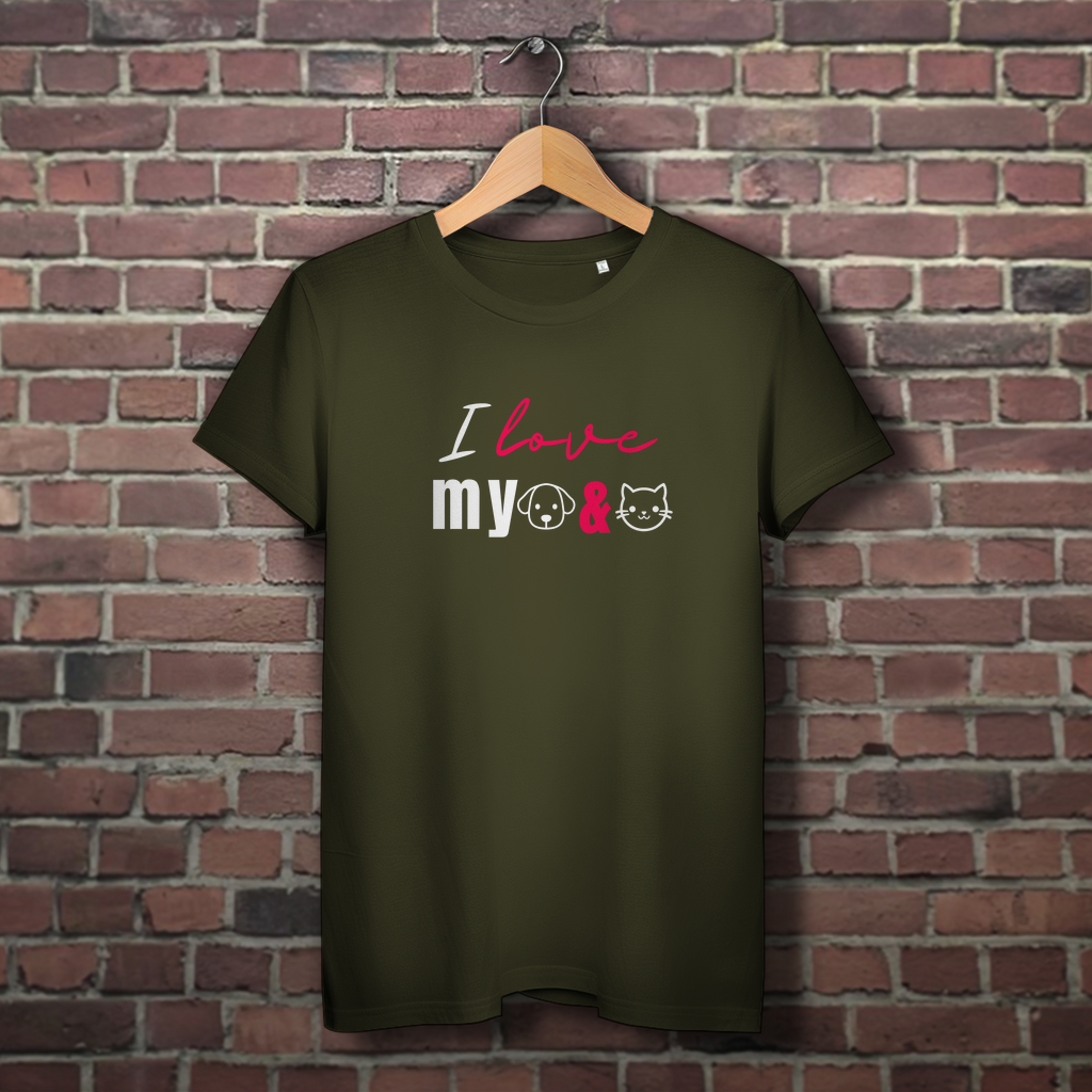 I Love my Dog & Cat - Damen Premium Bio T-Shirt - PetArt