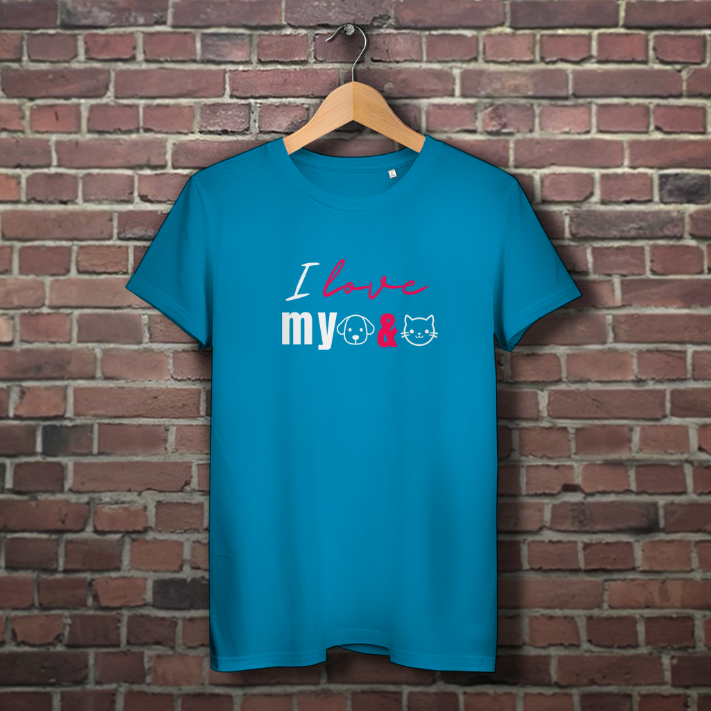 I Love my Dog & Cat - Damen Premium Bio T-Shirt - PetArt