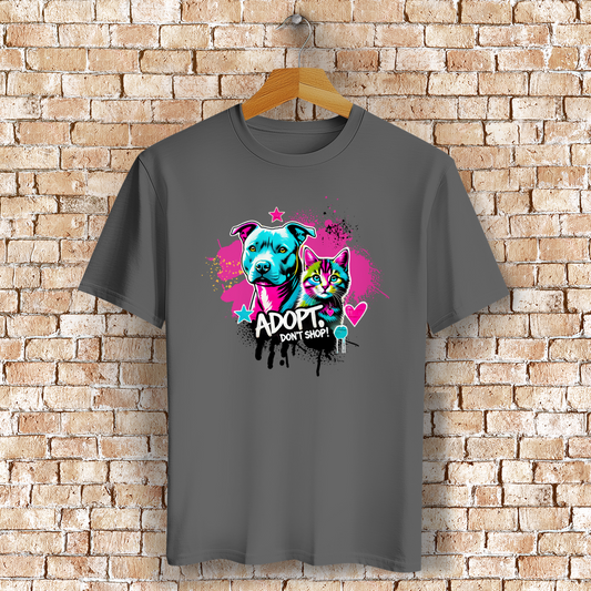 Unisex T-Shirt -  "Adopt don't Shop" - PetArt