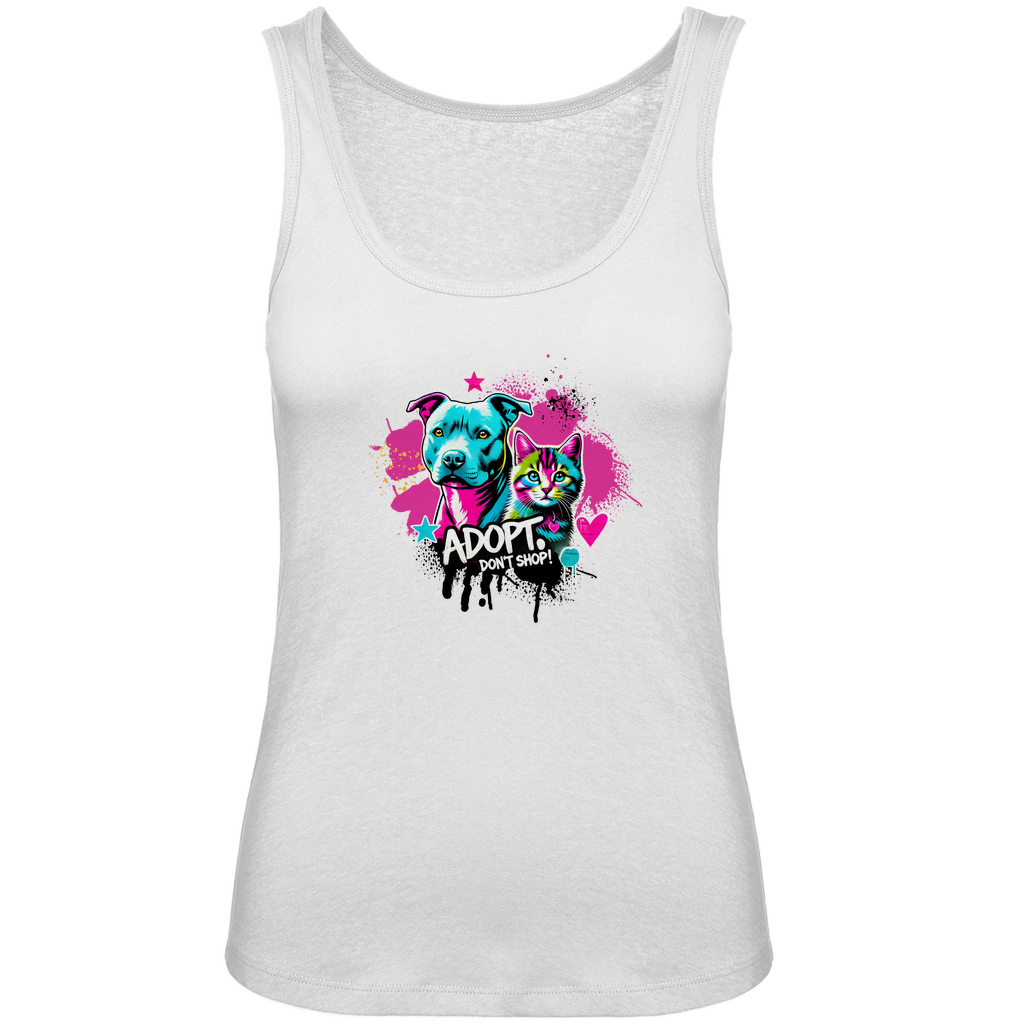 Adopt don't Shop  - Damen Premium Organic Tank Top - PetArt