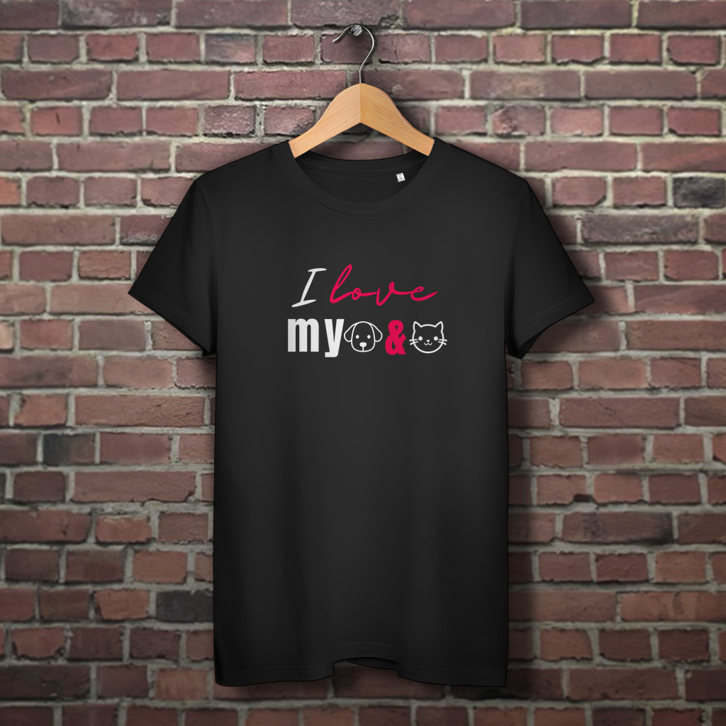 I Love my Dog & Cat - Damen Premium Bio T-Shirt - PetArt