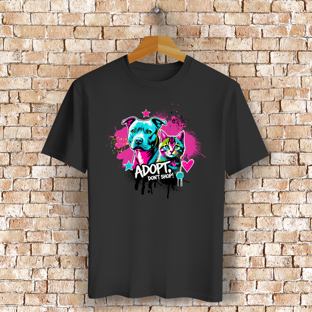 Unisex T-Shirt -  "Adopt don't Shop" - PetArt