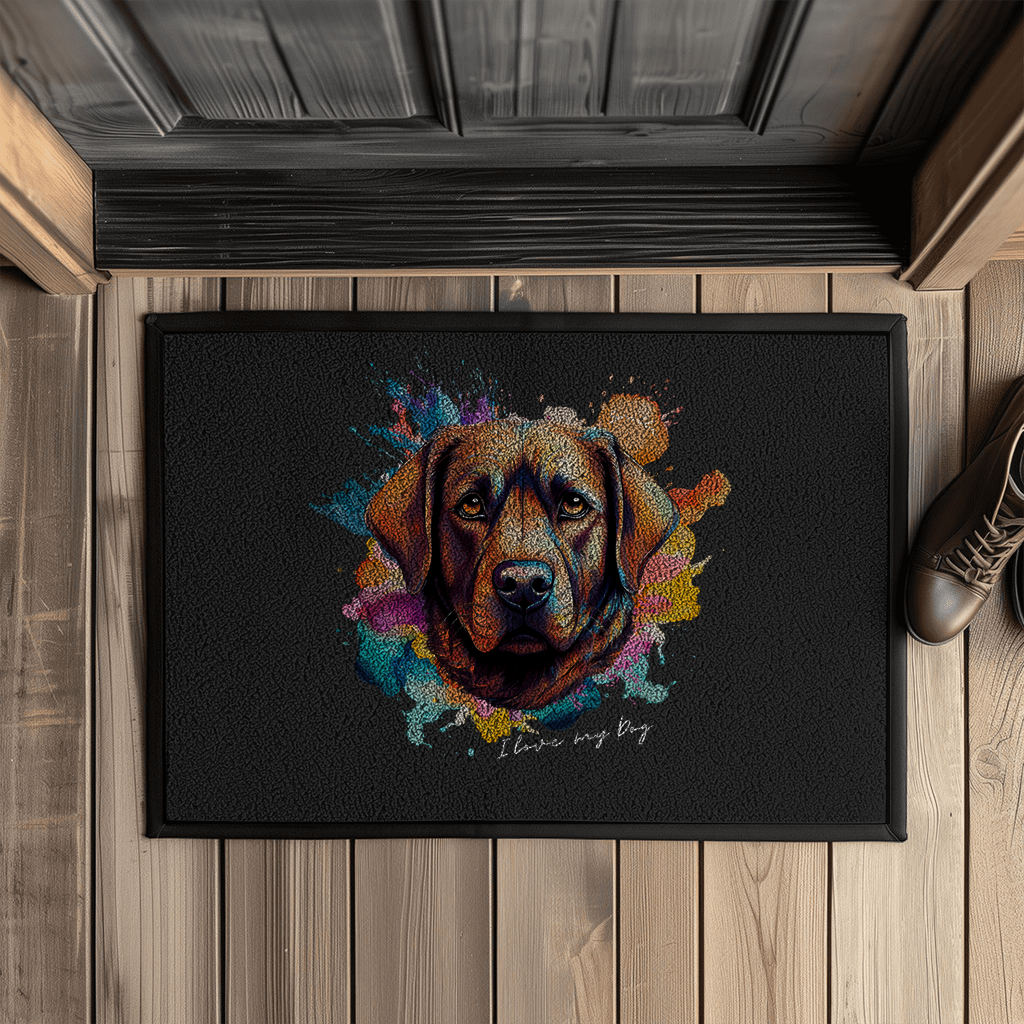 I love my Dog Fußmatte "Smilla" mit Gummirand (Text weiss) - PetArt