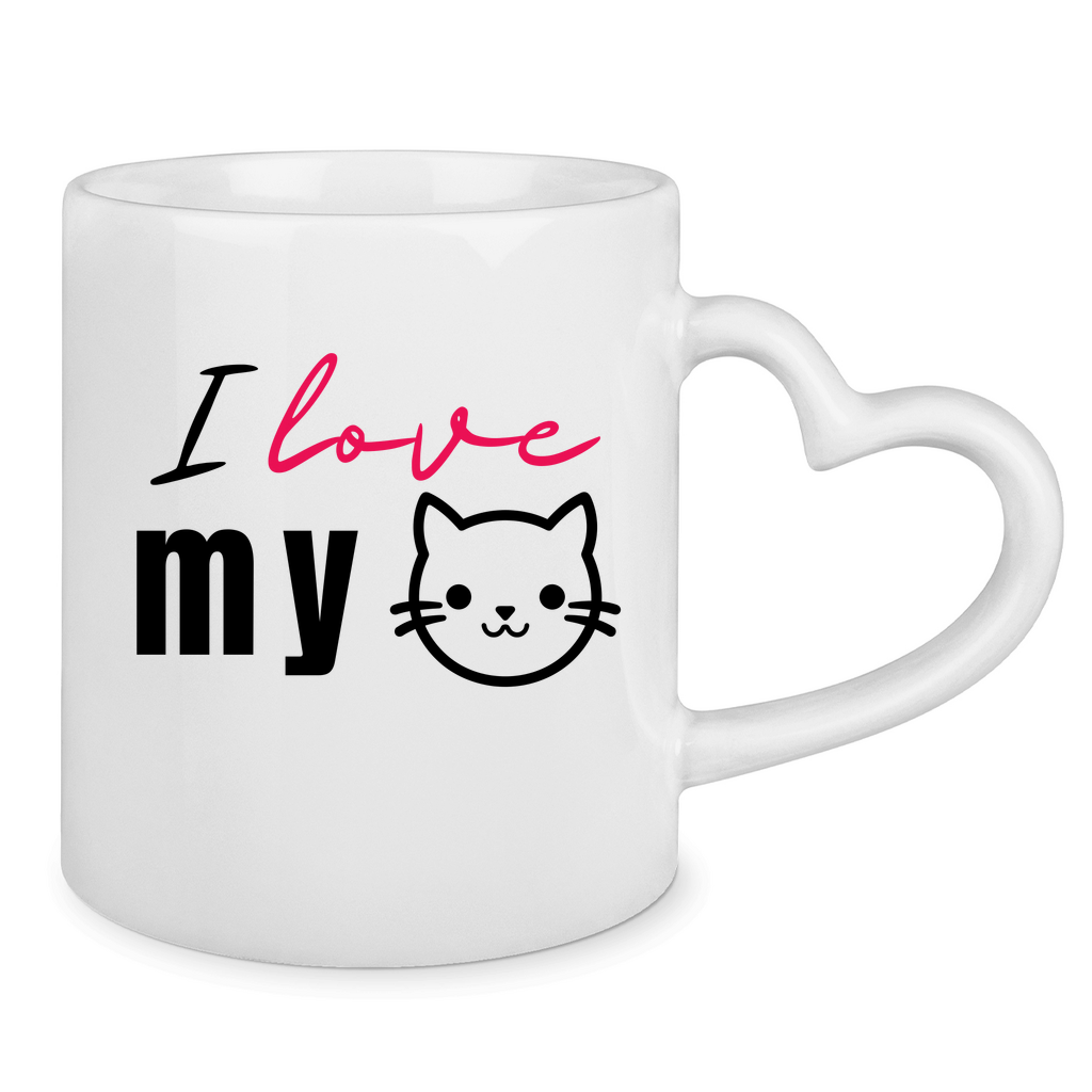 I love my Cat "Garfield" - Tasse mit Herzhenkel - PetArt