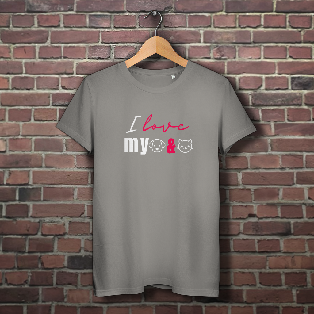 I Love my Dog & Cat - Damen Premium Bio T-Shirt - PetArt
